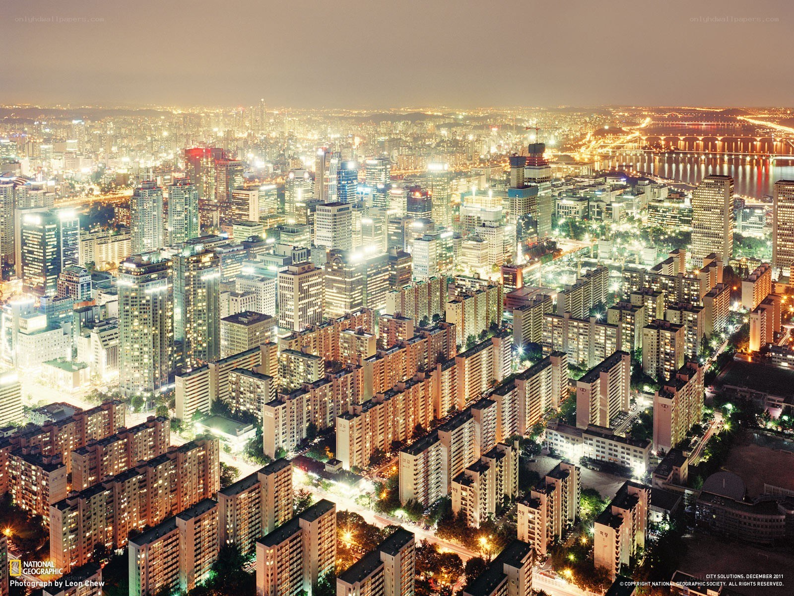 Seoul cityscape at night