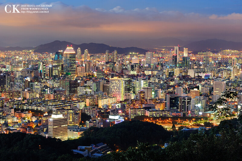 Seoul Cityscape at Night — Blue