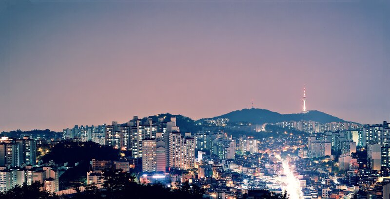 Seoul Cityscape at Night — Purple