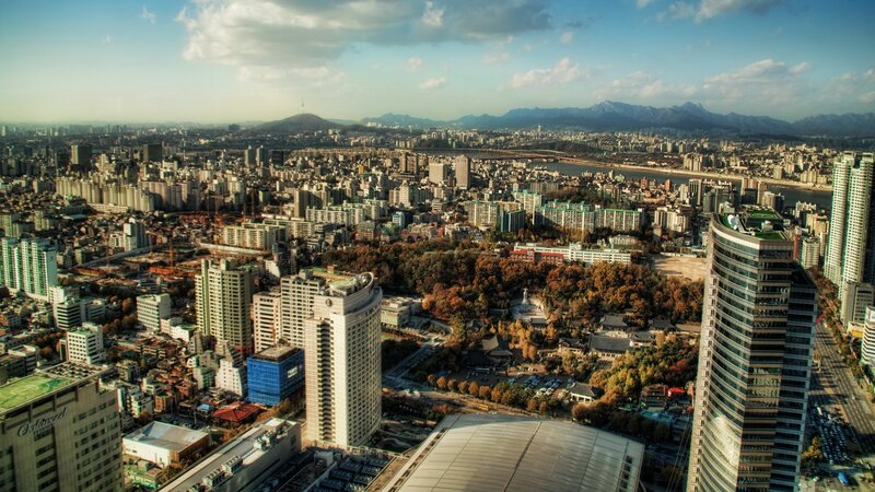 Seoul Cityscape — Blue, Dramatic, Afternoon