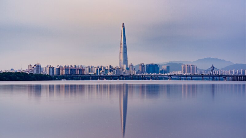Seoul Skyline at Dusk — Blue