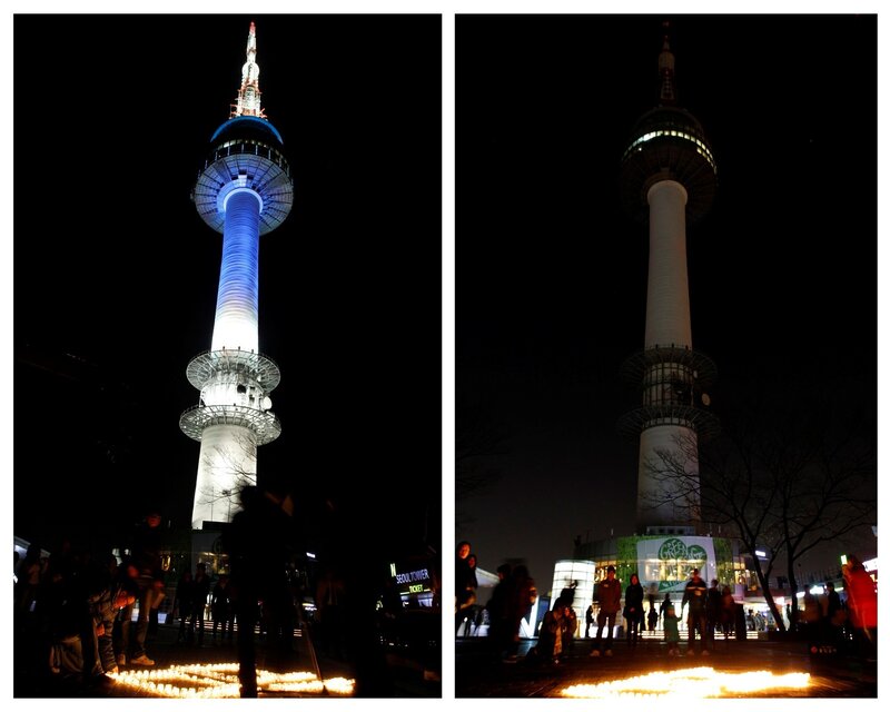 Seoul Tower at night