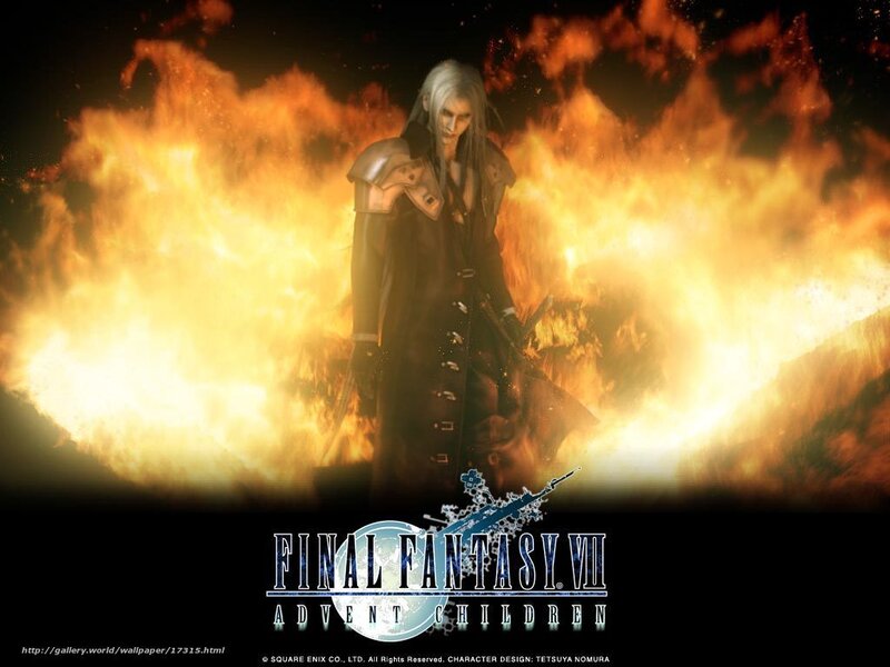 Sephiroth in flames
