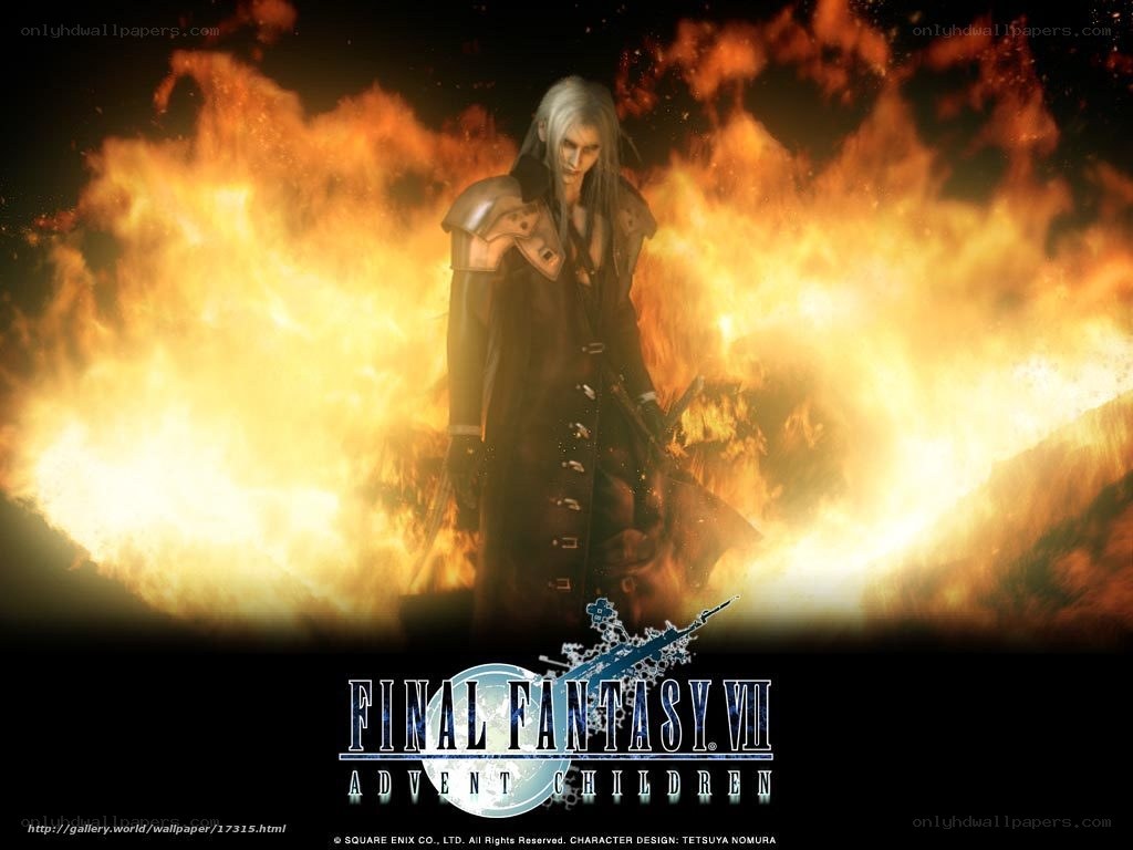 Sephiroth in flames