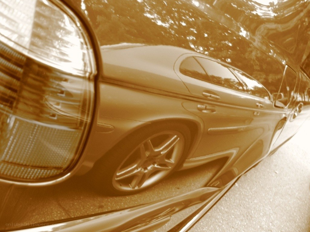 Sepia-toned car side view