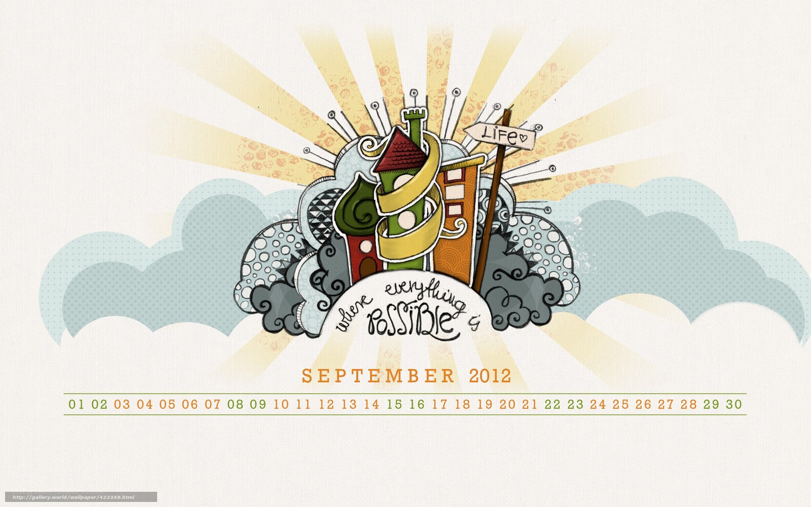 September 2012 calendar art