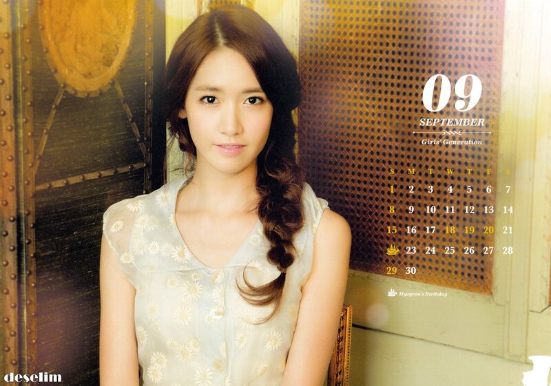 September calendar with girl