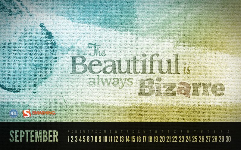 September calendar with quote