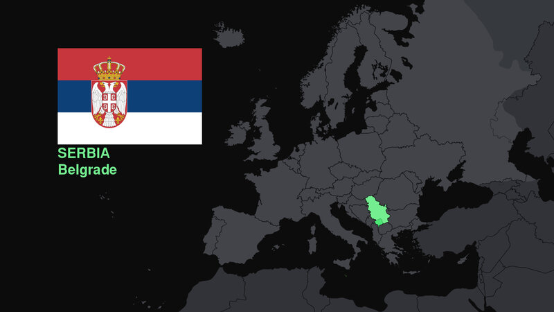 Serbia on European map
