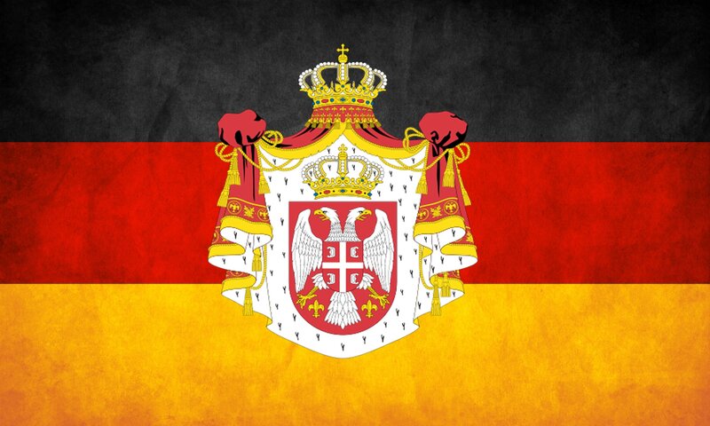 Serbian coat of arms on German flag