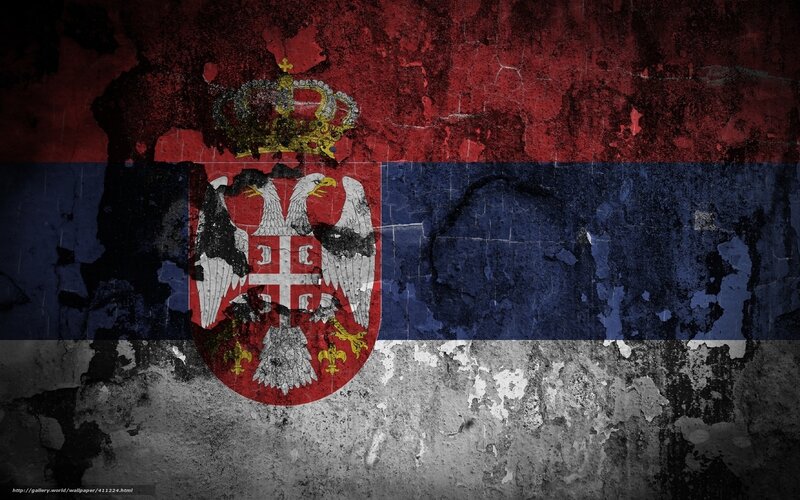 Serbian Flag on Wall