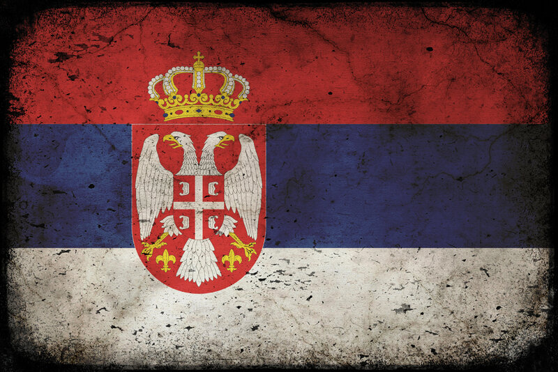 Serbian Flag — Red, Gritty