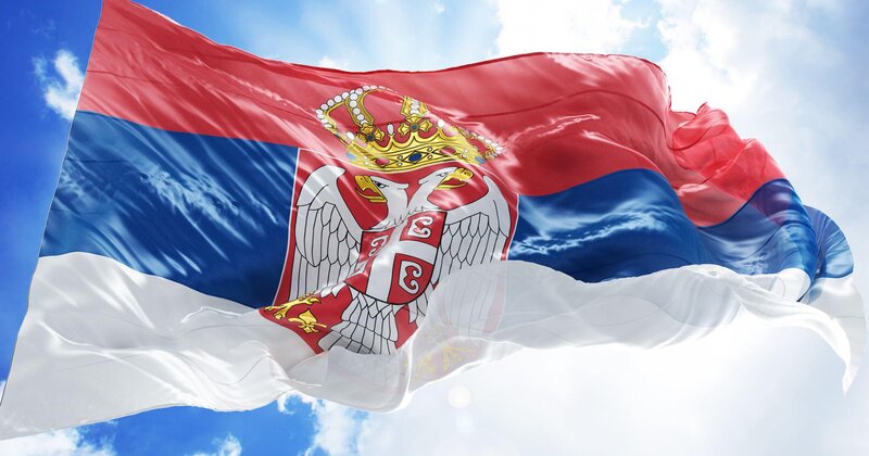 Serbian Flag Waving — Red