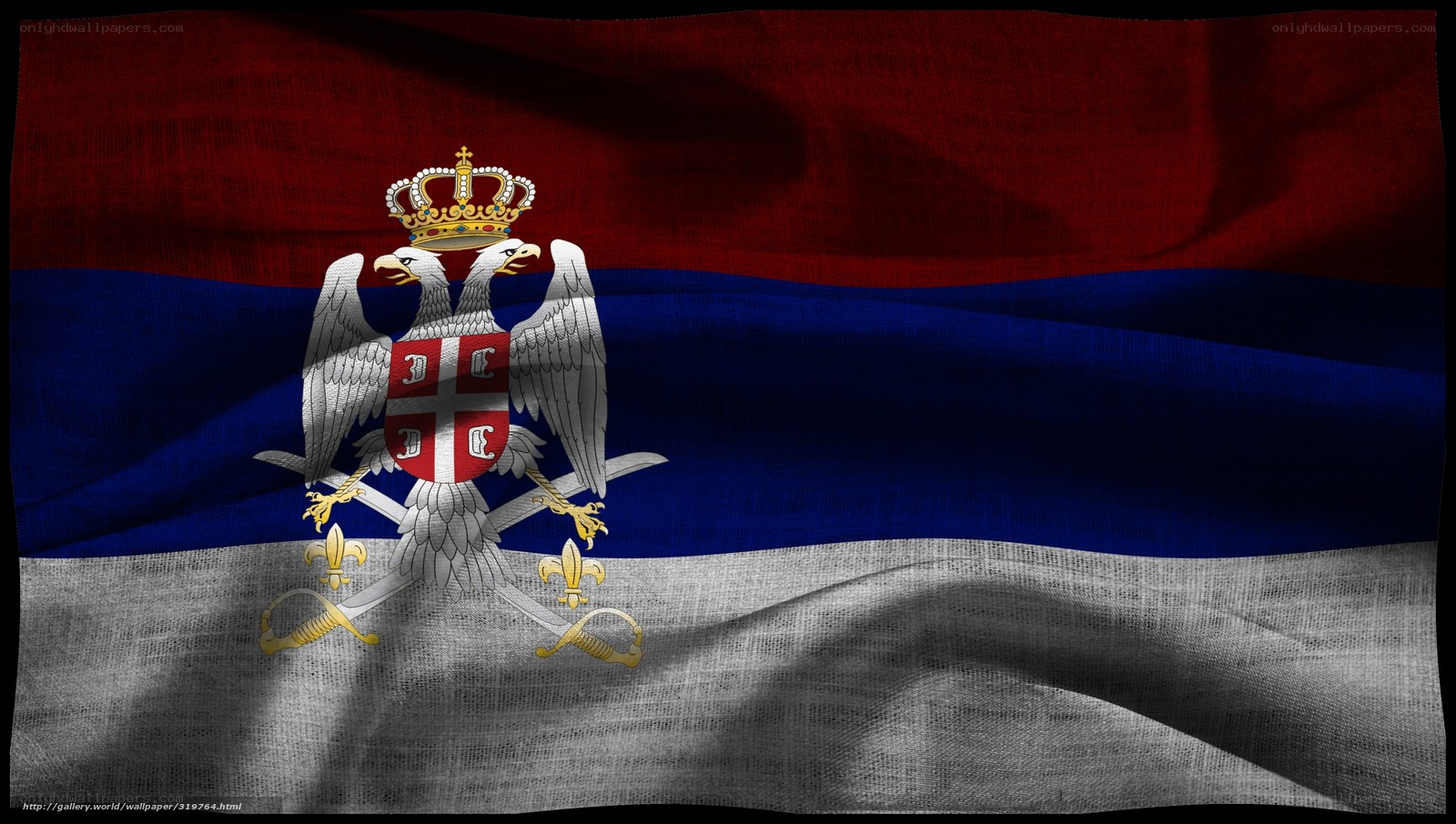 Serbian flag with coat of arms