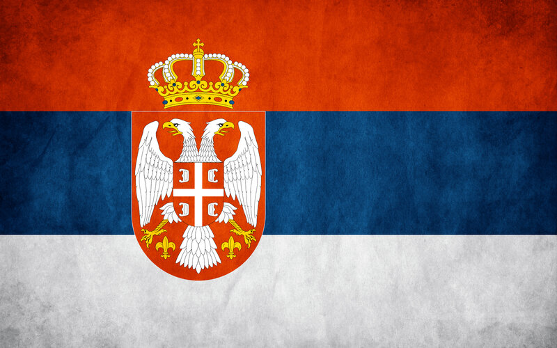 Serbian flag with coat of arms