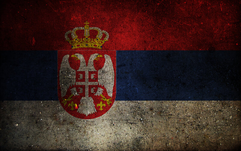 Serbian flag with coat of arms