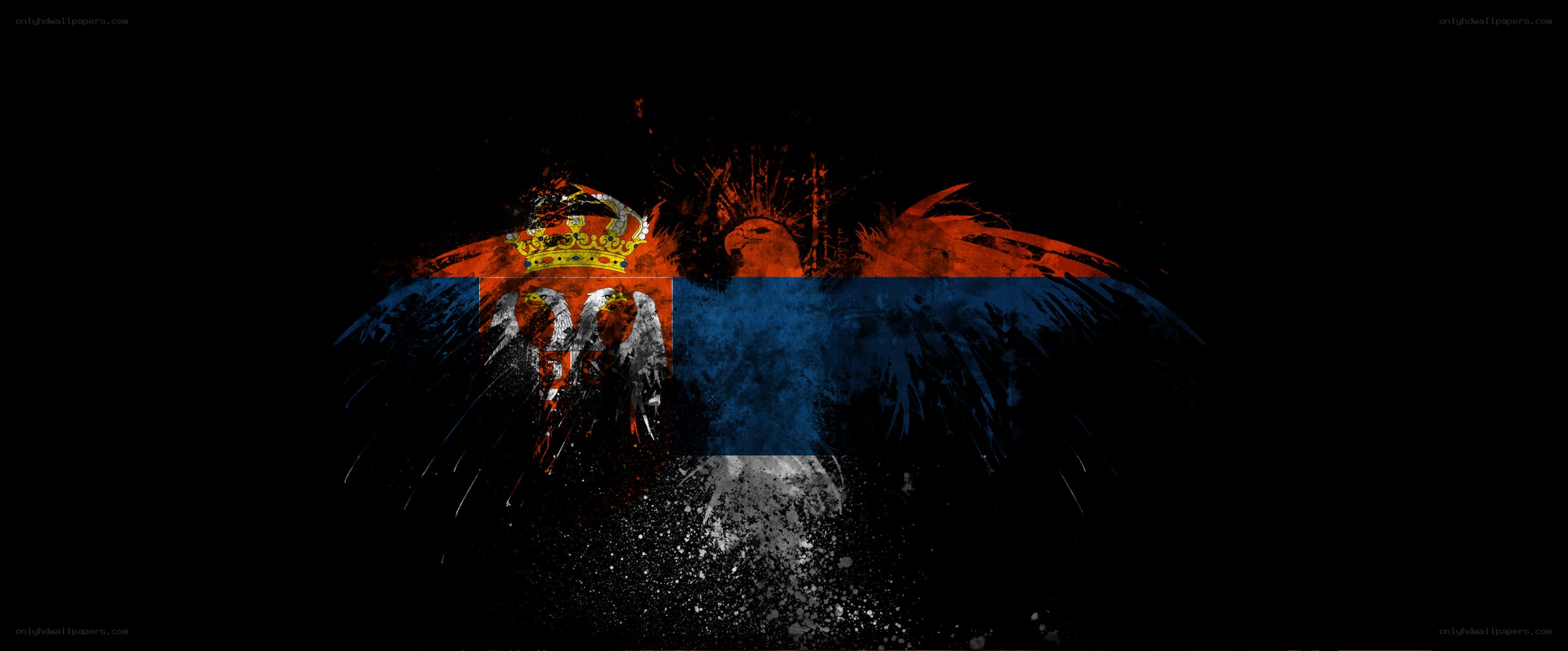 Serbian flag with eagle