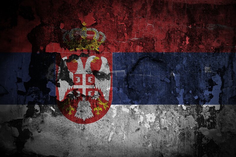 Serbian flag with grunge texture