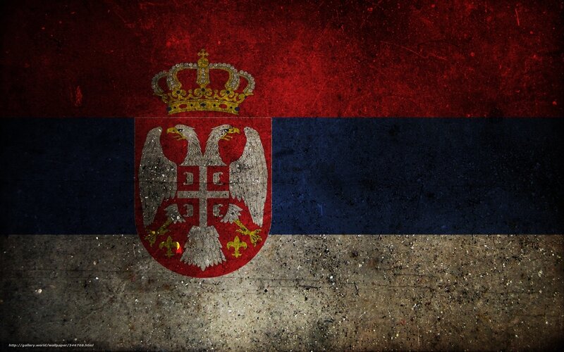 Serbian flag with grunge texture