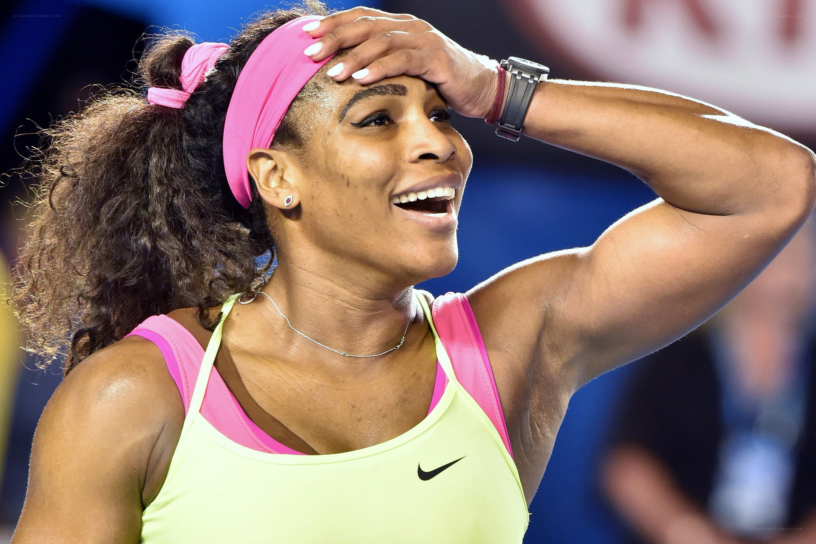 Serena Williams celebrating victory