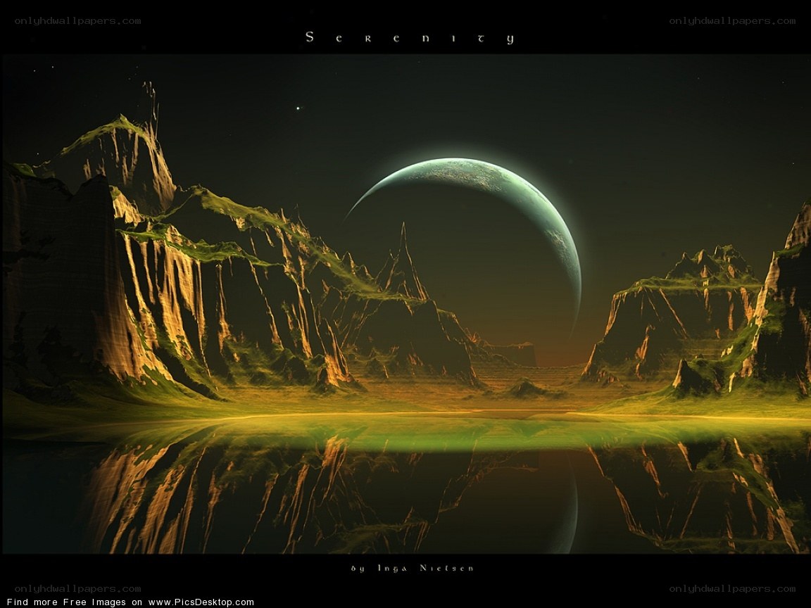 Serene alien landscape