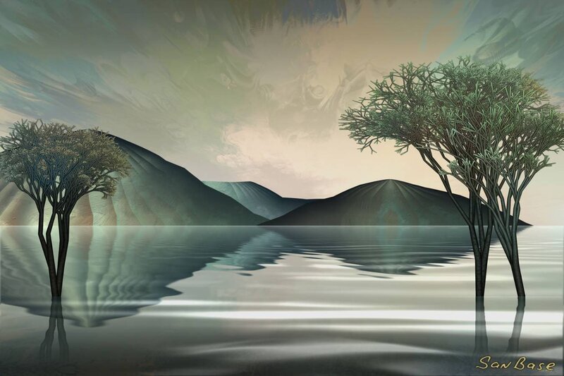 Serene digital landscape