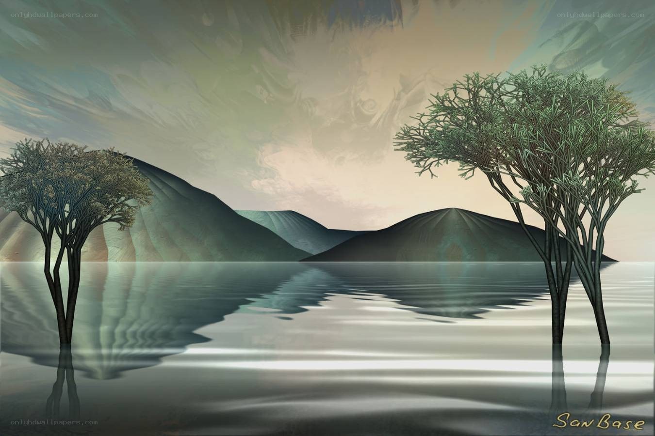 Serene digital landscape
