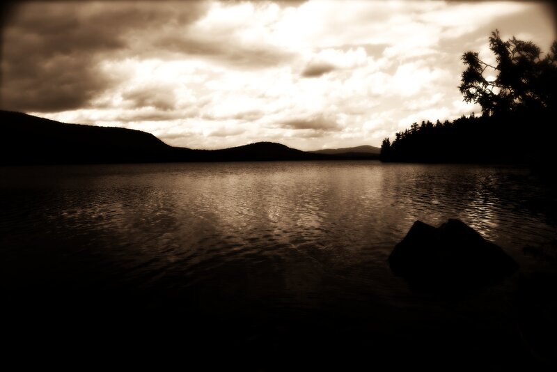 Serene lake at dusk