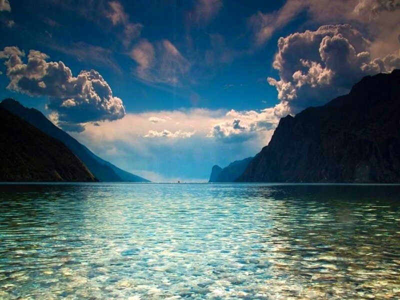 serene lake between mountains
