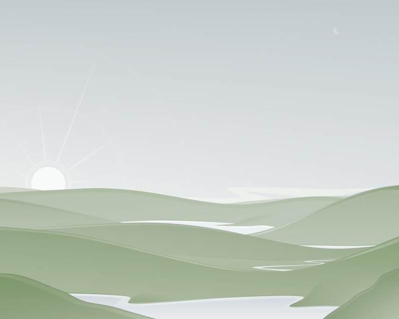 serene landscape with moon