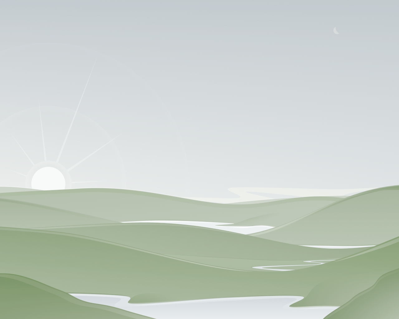 serene landscape with moon