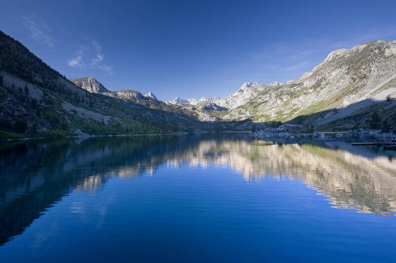 serene mountain lake reflection