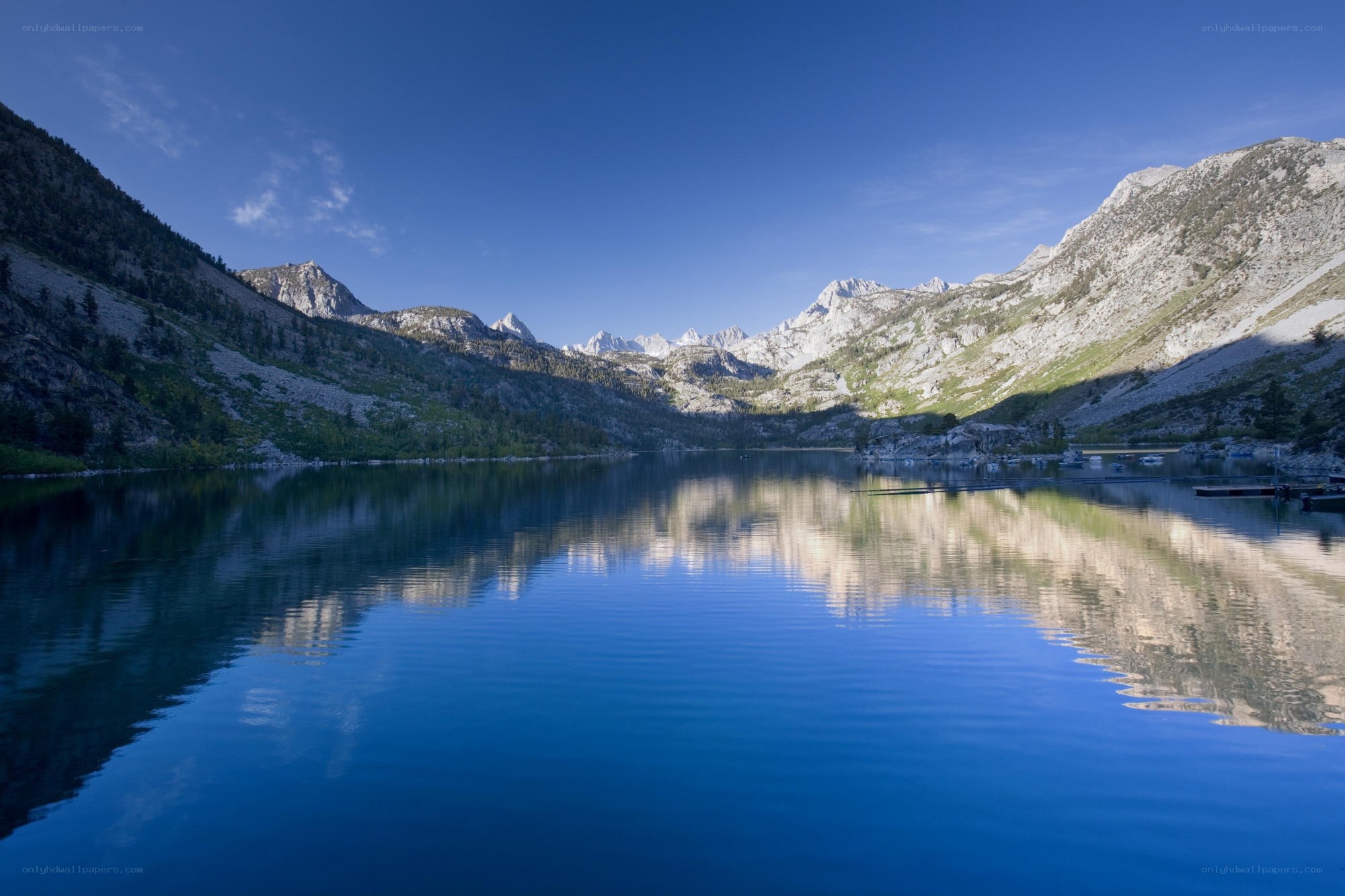 serene mountain lake reflection