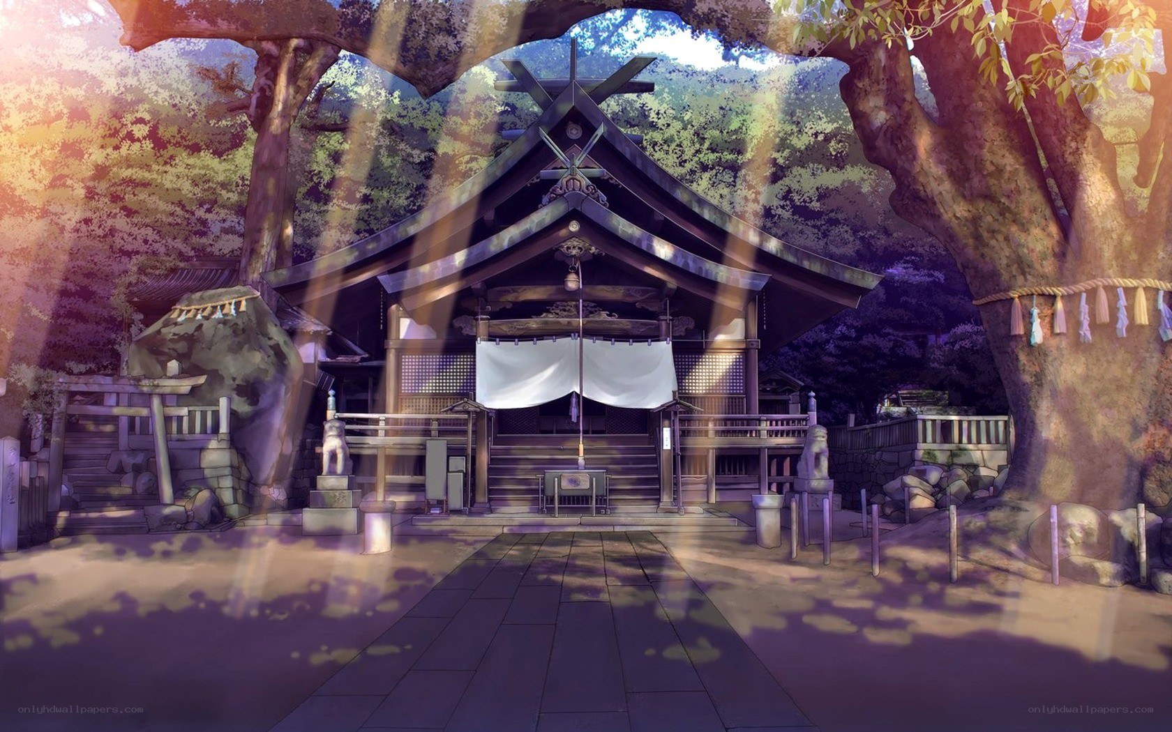 serene shrine in forest