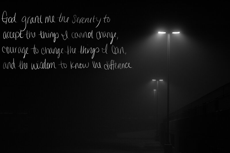 Serenity prayer at night