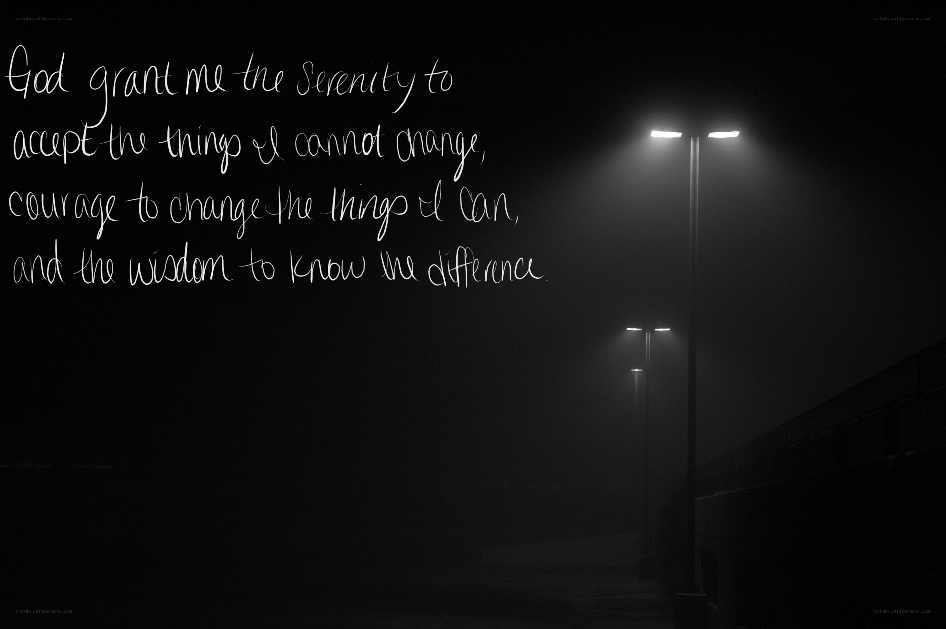 Serenity prayer at night