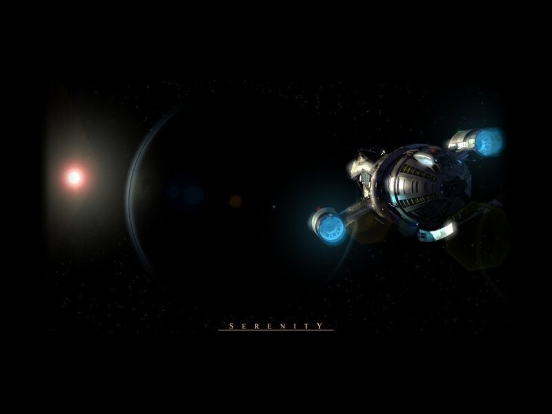 Serenity spacecraft in space