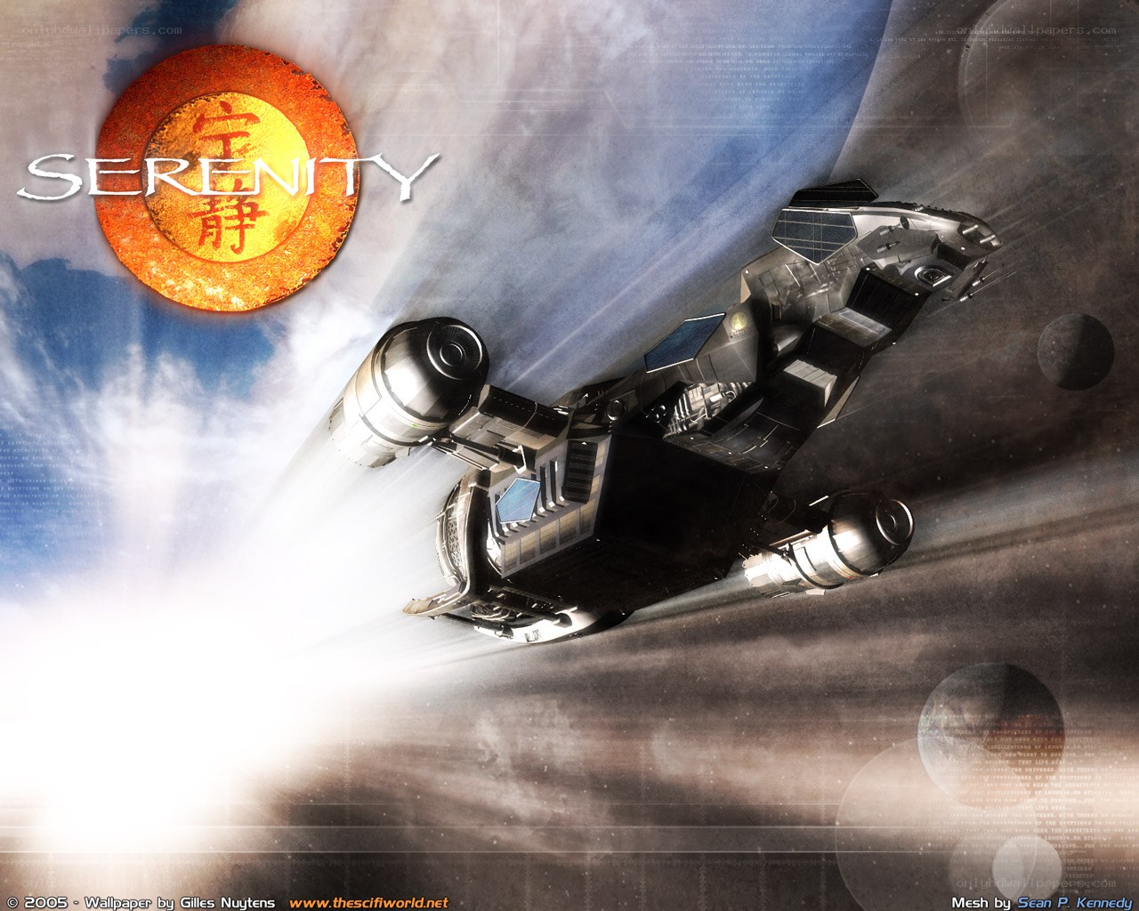 Serenity spaceship in space