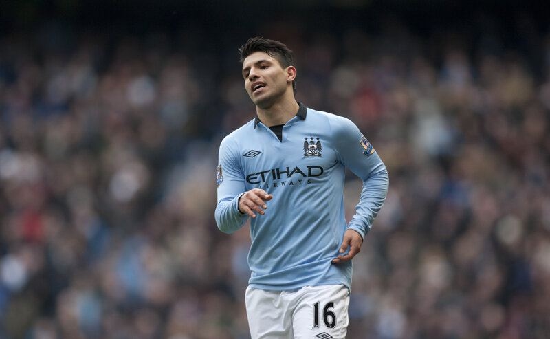 Sergio Agüero in Manchester City kit