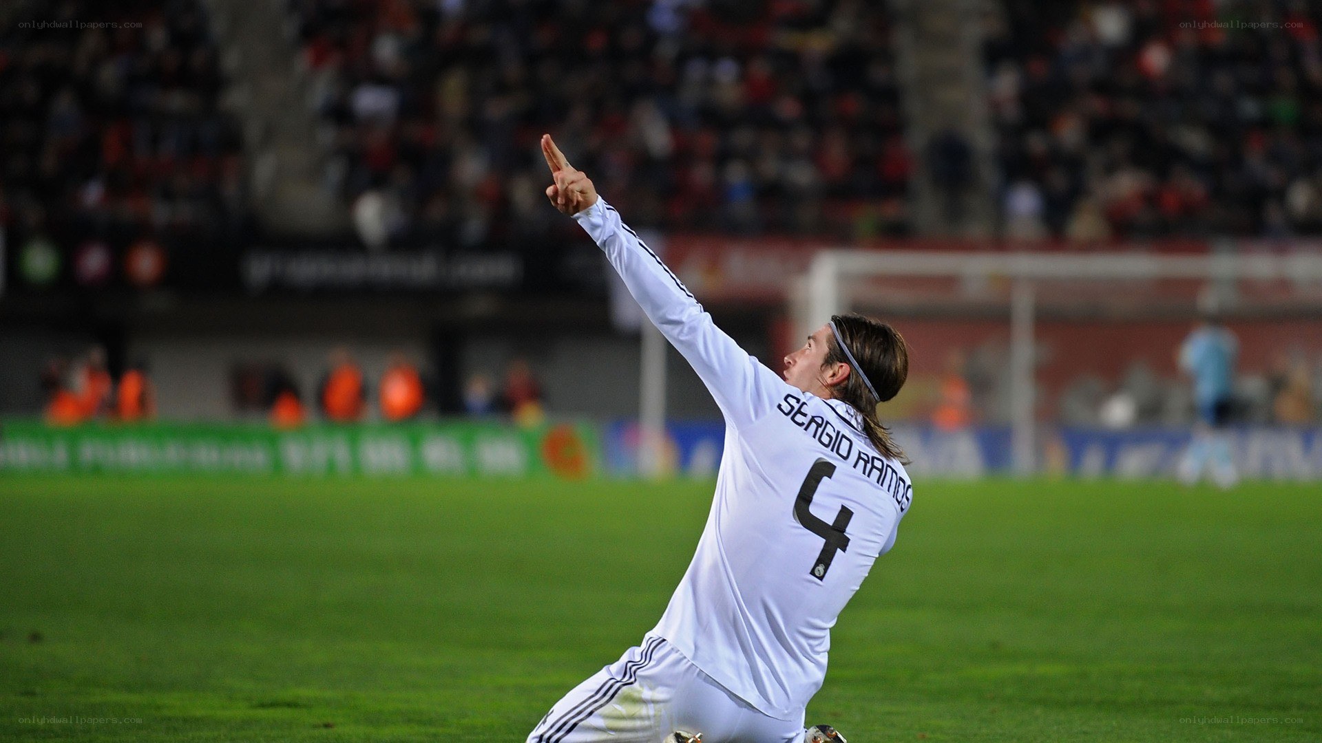 Sergio Ramos celebrates on field