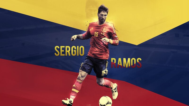 Sergio Ramos Playing Soccer — Yellow