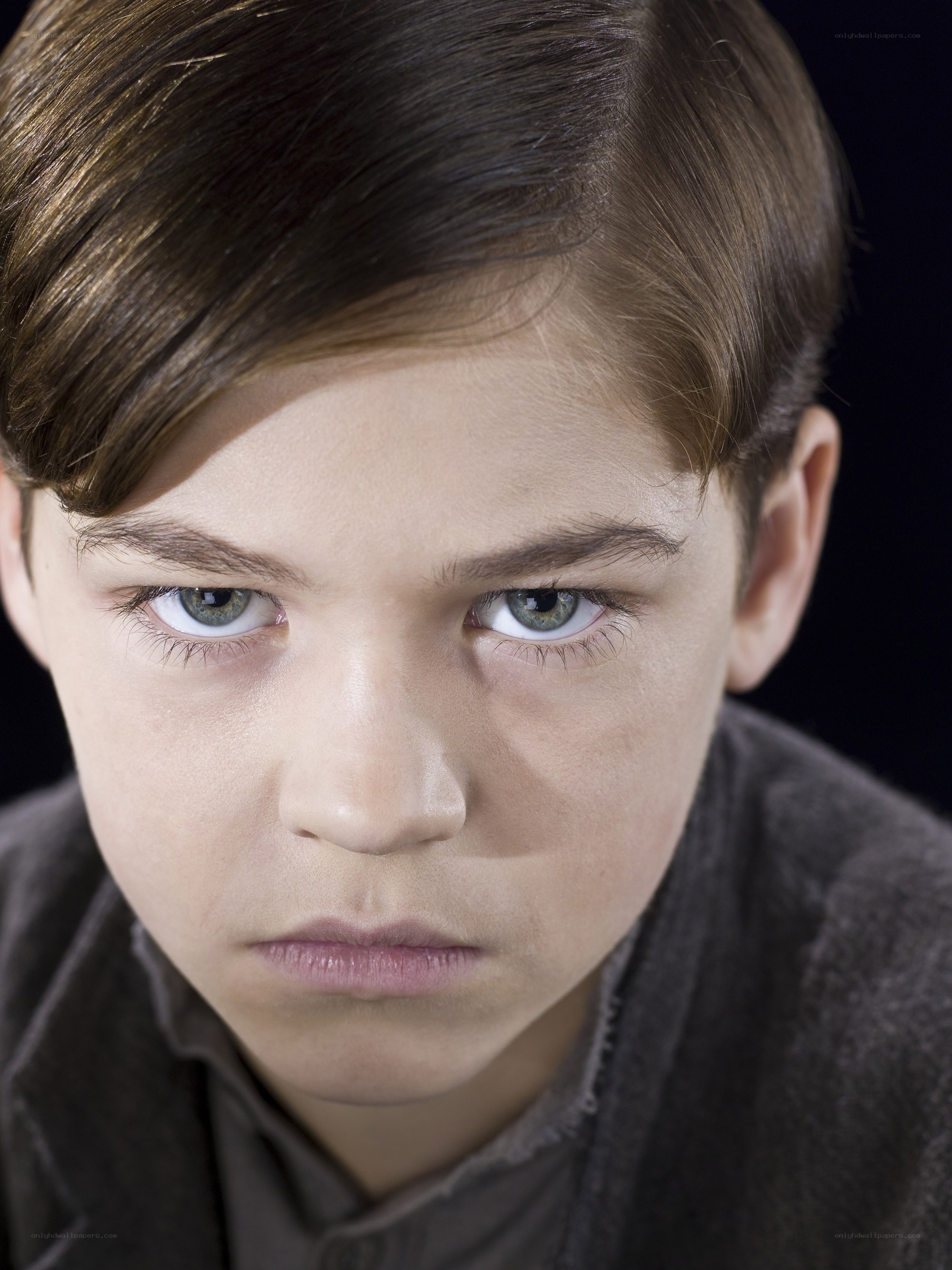 serious young boy portrait