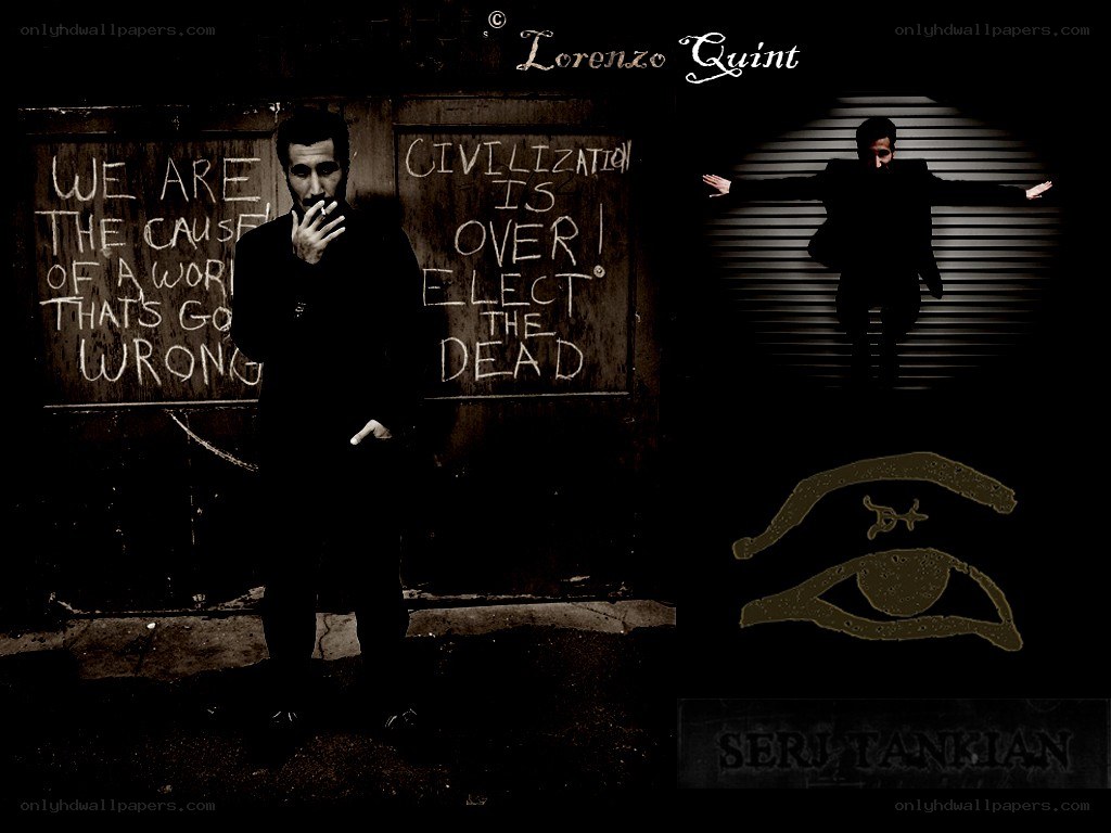 Serj Tankian with graffiti