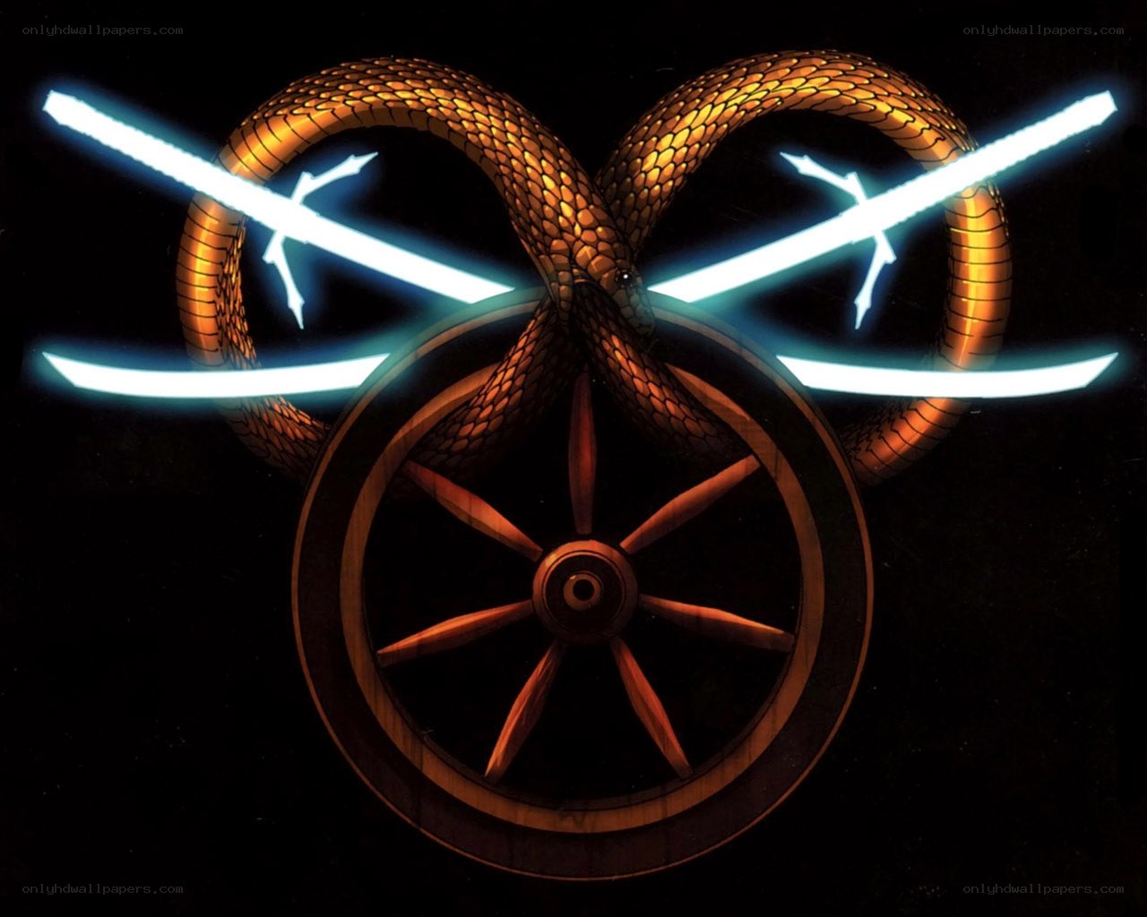 Serpent and swords emblem