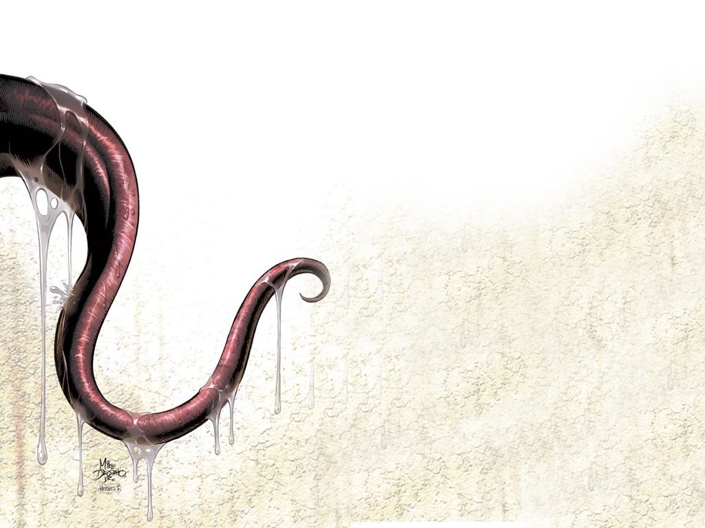 Serpentine tentacle with dripping liquid