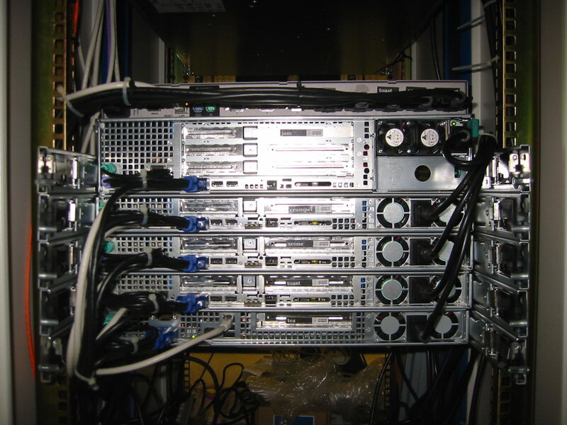 Server Rack with Cables — Silver