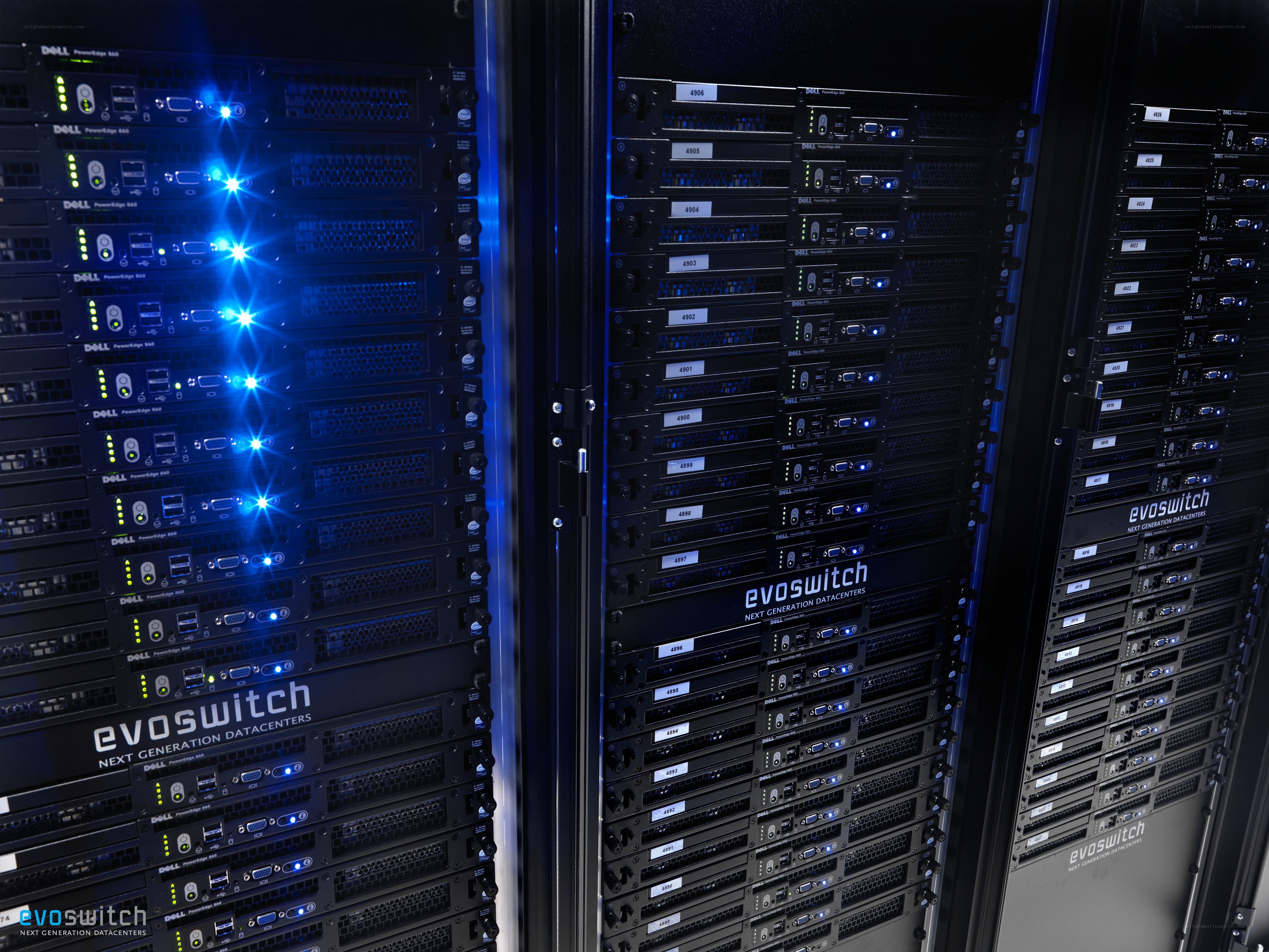 Server racks in a data center