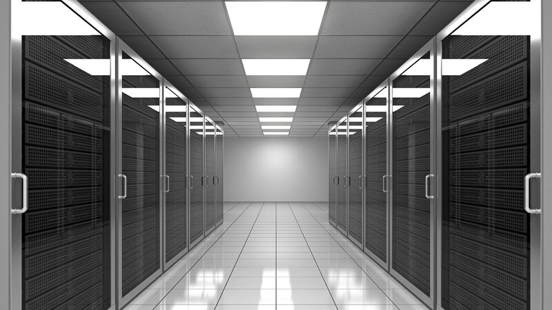 Server Racks in Data Center — Black, Neutral, 3d Render, Server Racks, Data Center