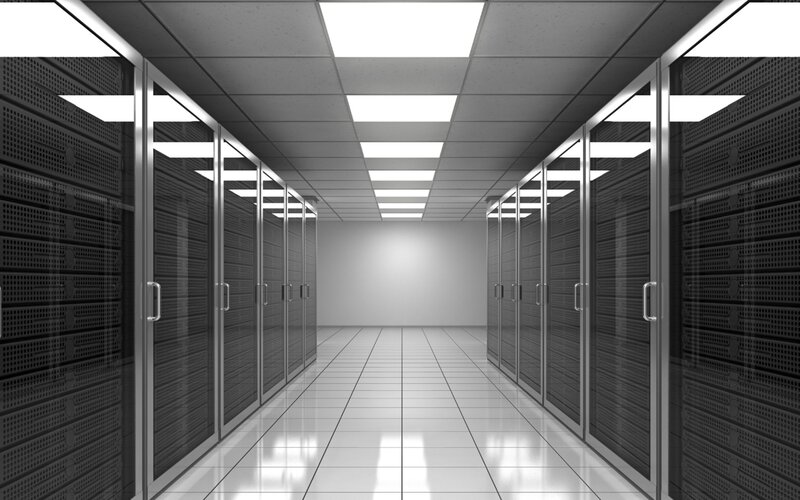Server Racks in Data Center — Black, Neutral, 3d Render, Server Racks