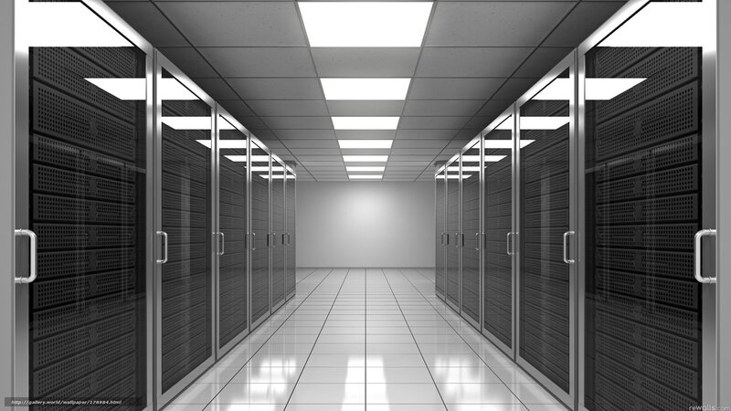 Server Racks in Data Center — Black, Neutral, 3d Render